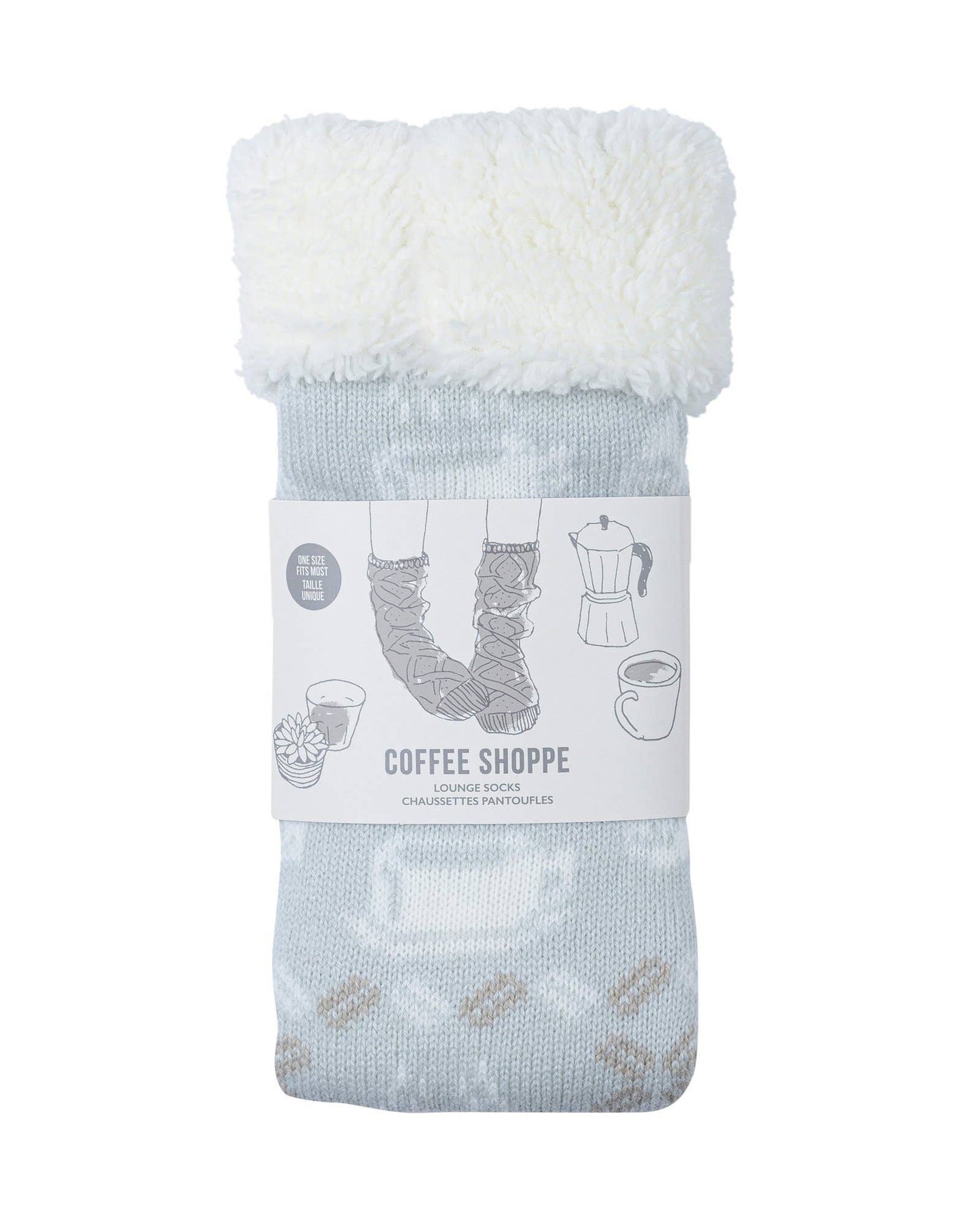 Coffee Cup Lounge Socks: Illusion Blue / ONE SIZE