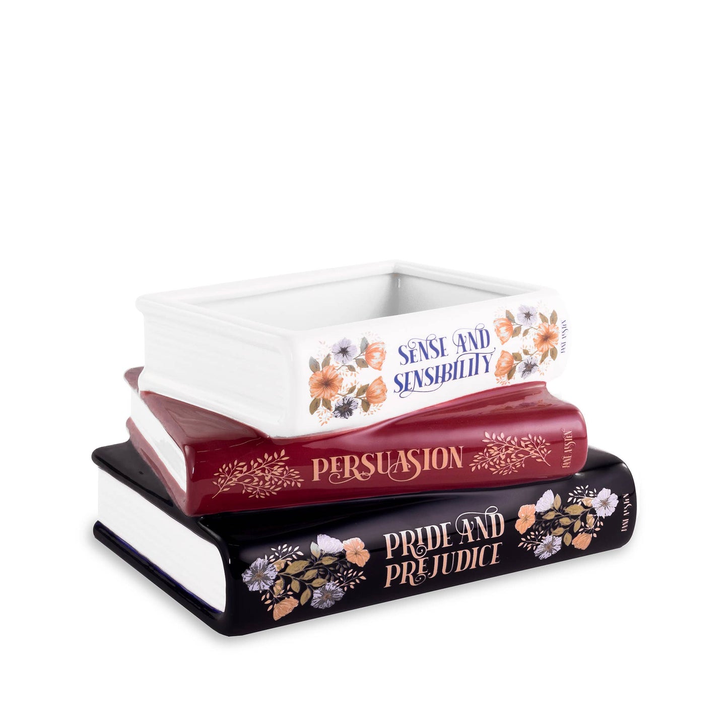 Stacked Books Planter Jane Austen