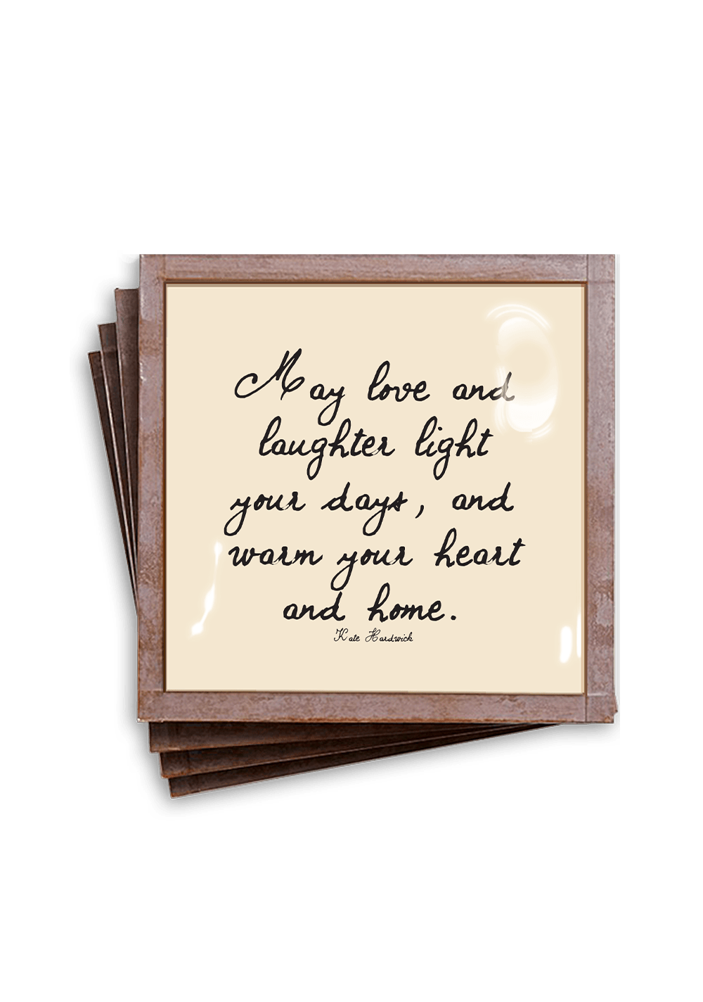 May Love & Laughter Copper & Glass Coaster