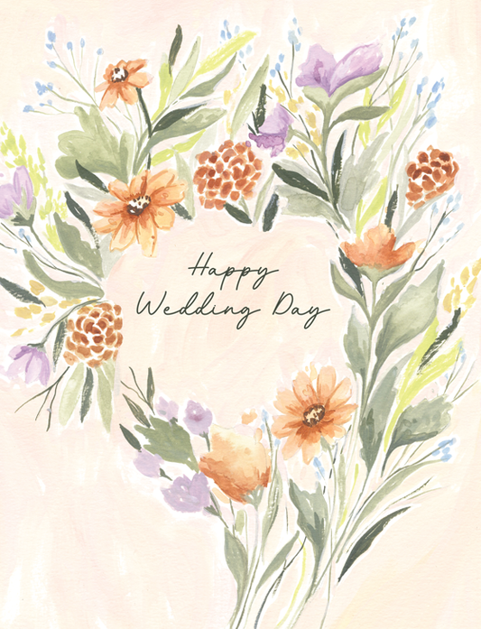 Happy Wedding Day Floral greeting card