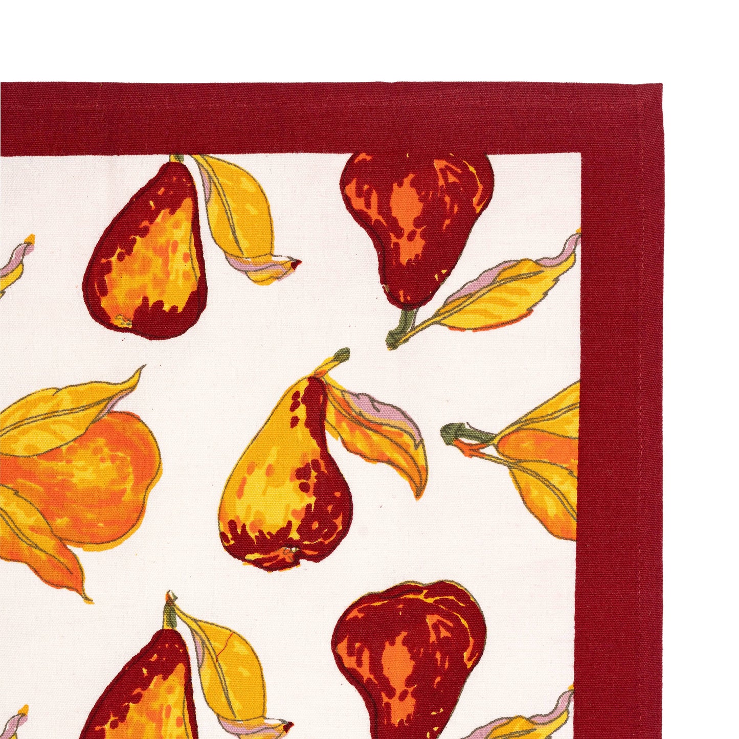 Orchard Pear Burgundy Tea Towels 20x30