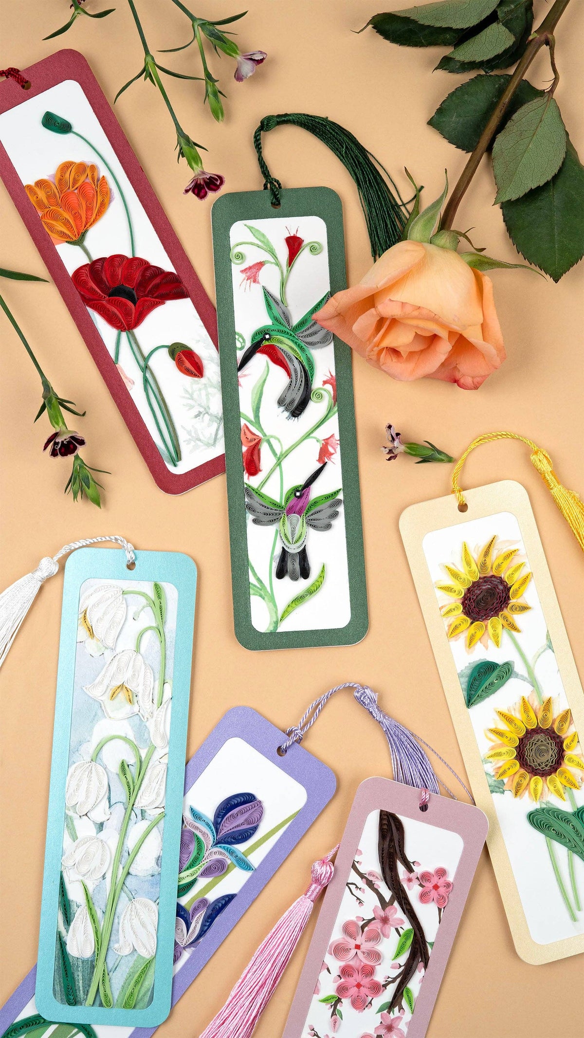 Quilled Paper Lily of the Valley Bookmark