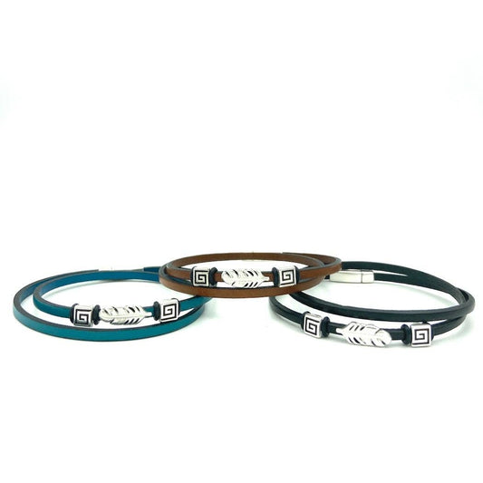 WP Silver Feather Wrap Turquoise / Medium