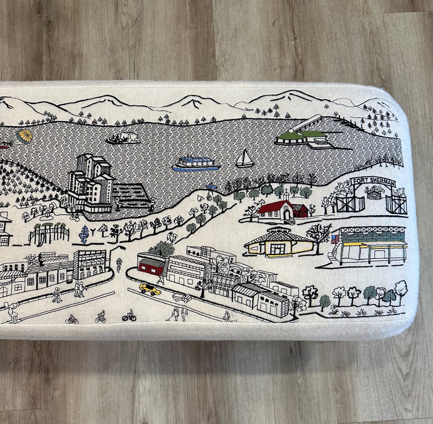 Custom Embroidered Scenic CDA Ottoman