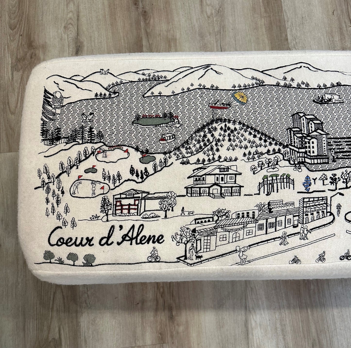 Custom Embroidered Scenic CDA Ottoman