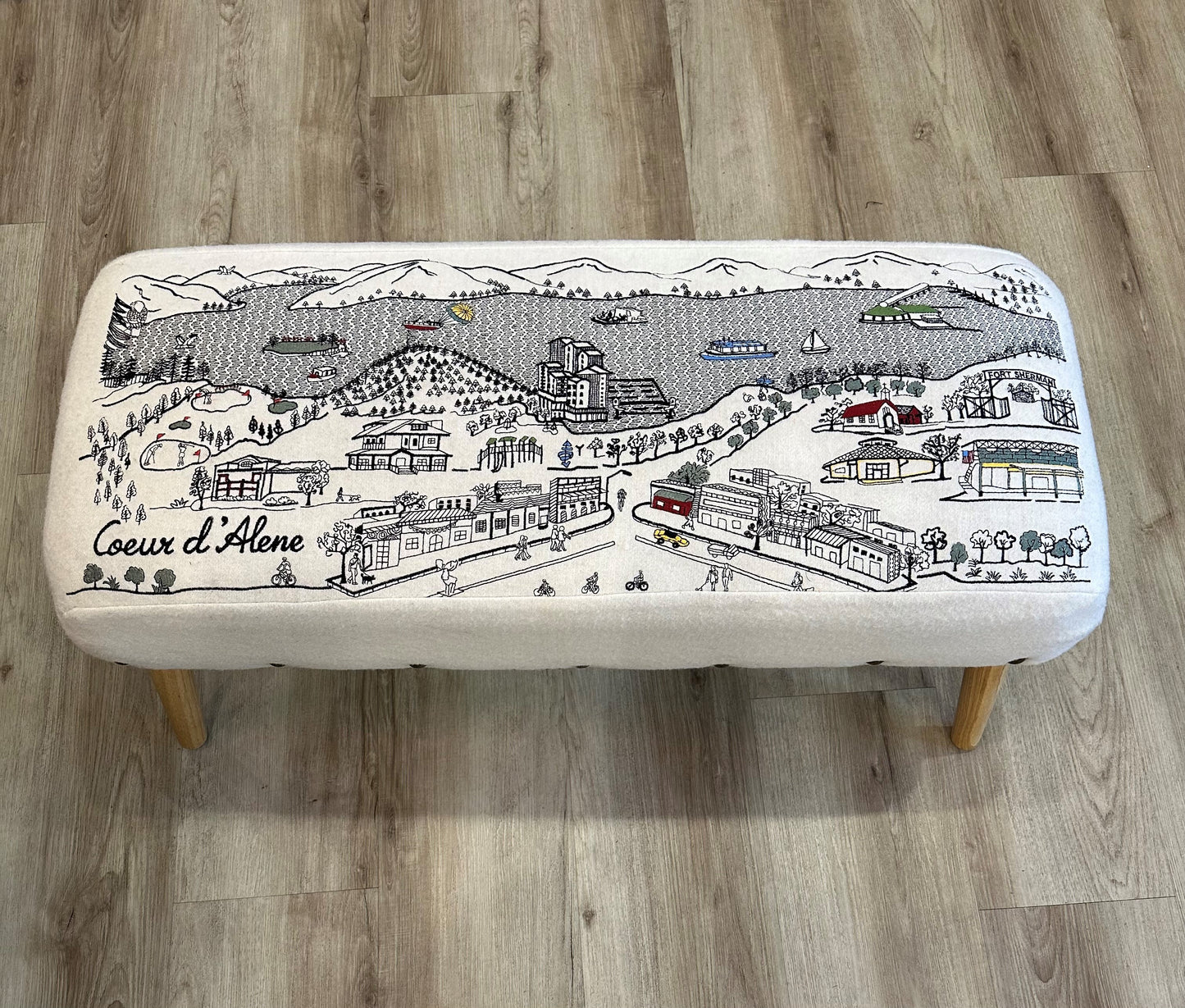 Custom Embroidered Scenic CDA Ottoman