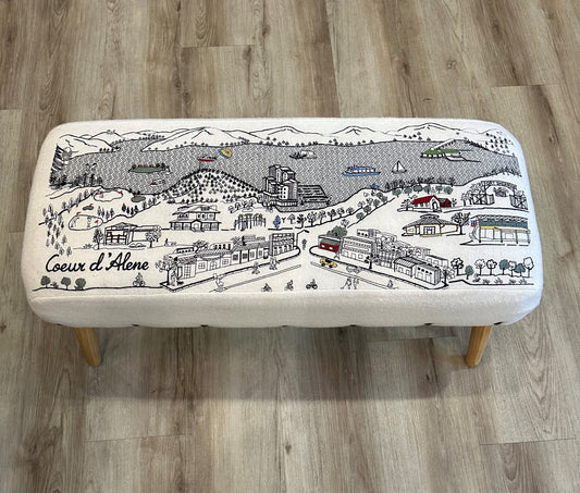 Custom Embroidered Scenic CDA Ottoman