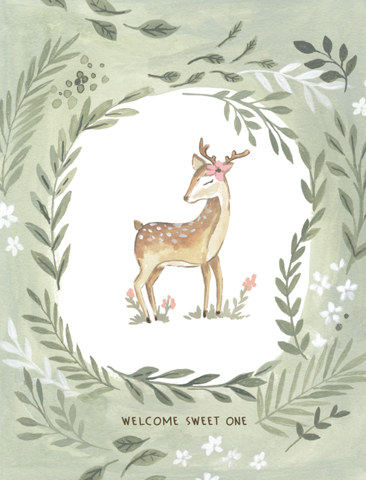 Sweet Deer Baby Greeting Card
