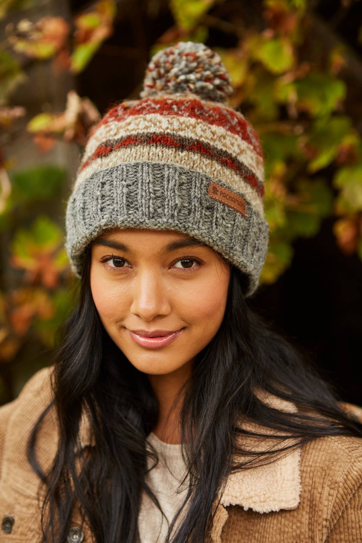 Classic Fair Isle Bobble Hat Grey Grey