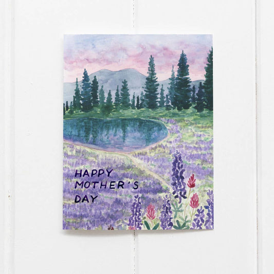 Hiking Mothers Day Card - Watercolor Mom Greeting Card