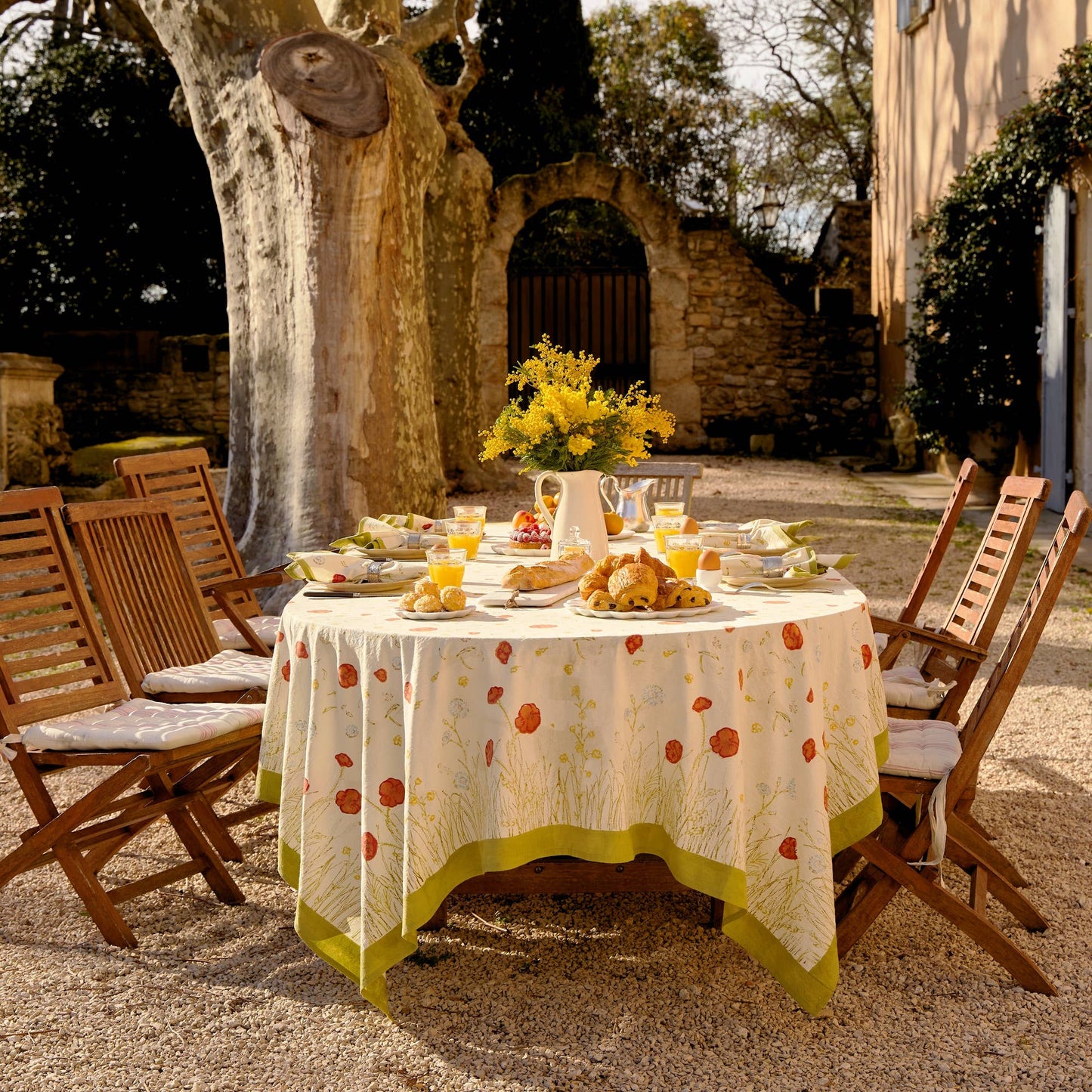 Springfields Multi | French Tablecloths: 59" x 59"
