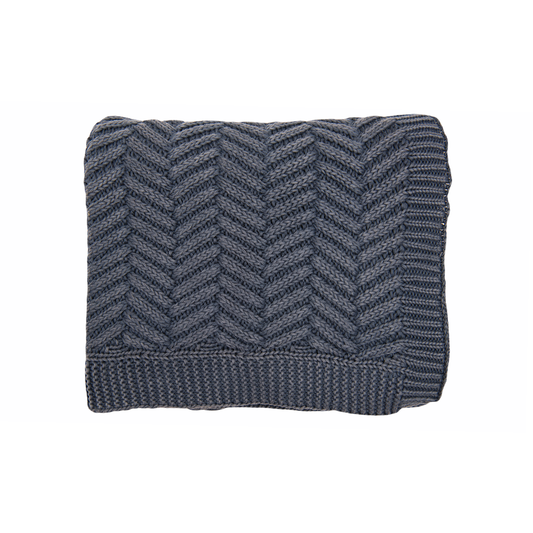 Washed Chevron Blanket - Blue