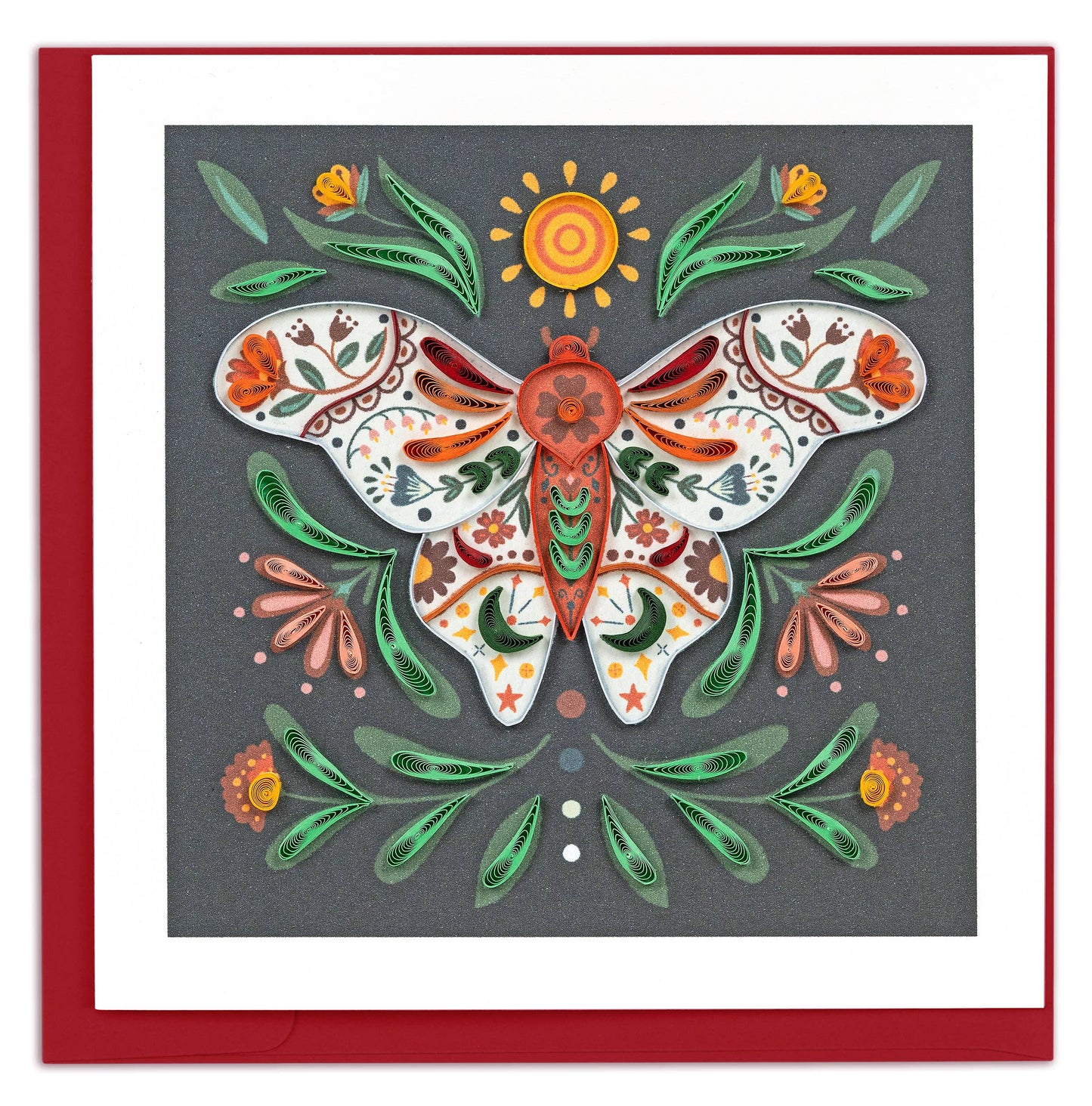 Quilled Cottage Core Moth Card