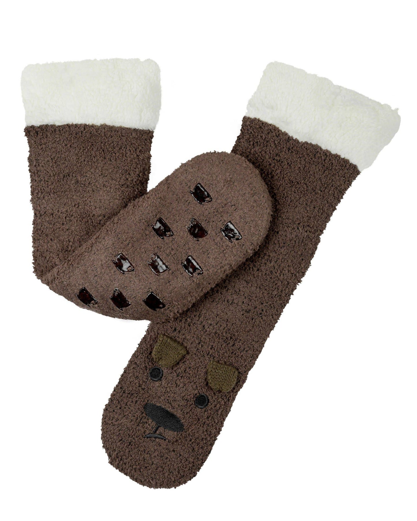 Marshmallow Critter Sock: Bear (Chestnut) / One Size