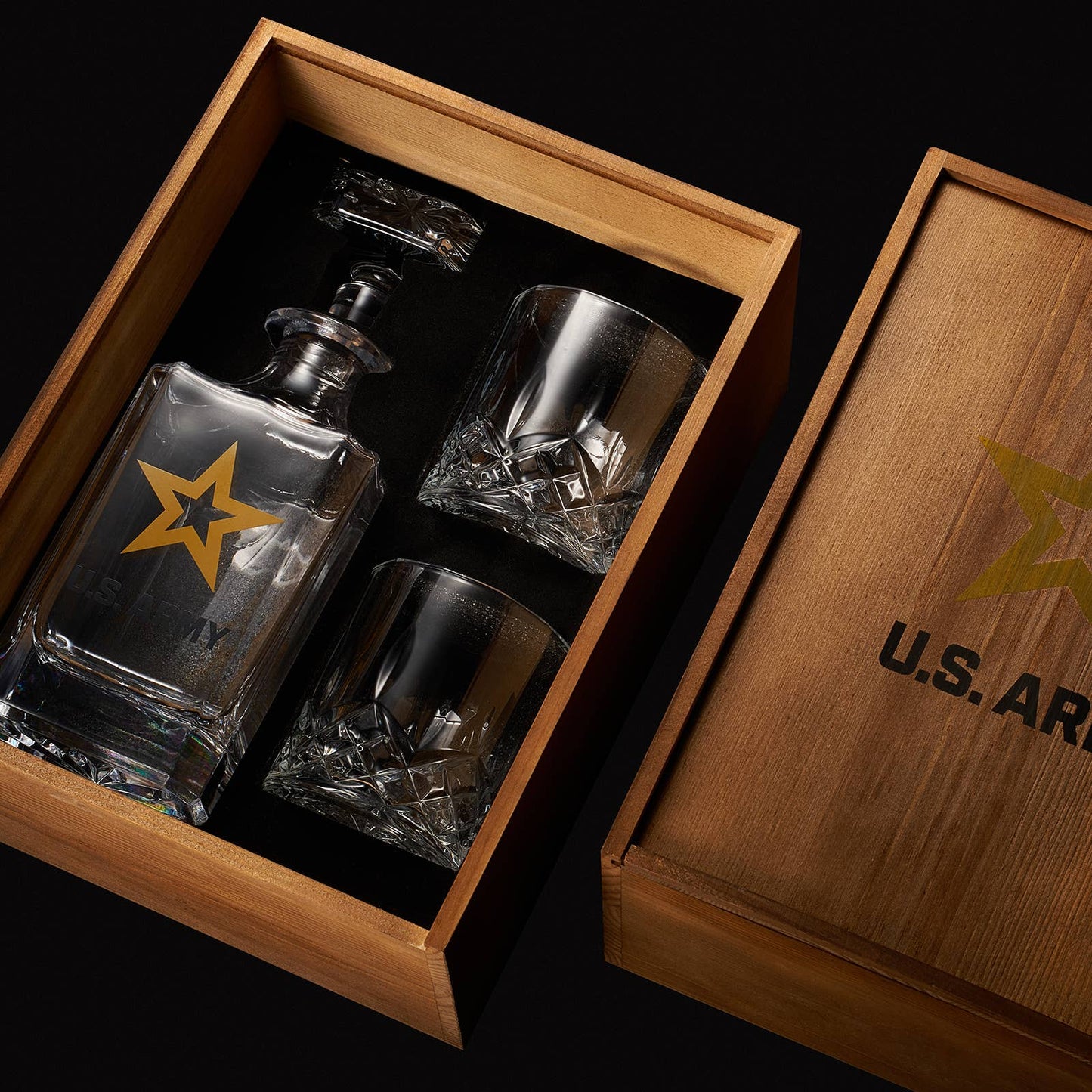 Army Whiskey Decanter Gift Set/2 Glasses