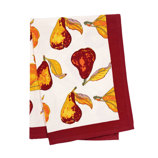 Orchard Pear Burgundy Tea Towels 20x30