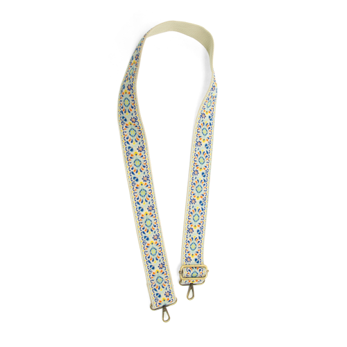 White Folk Medallion Embroidered Guitar Strap