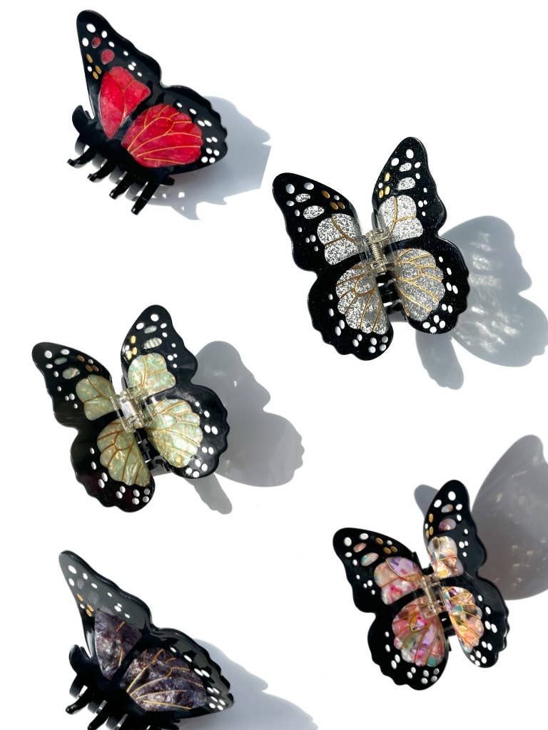 Monarch Butterfly Claw Clip: Multi Tortoise