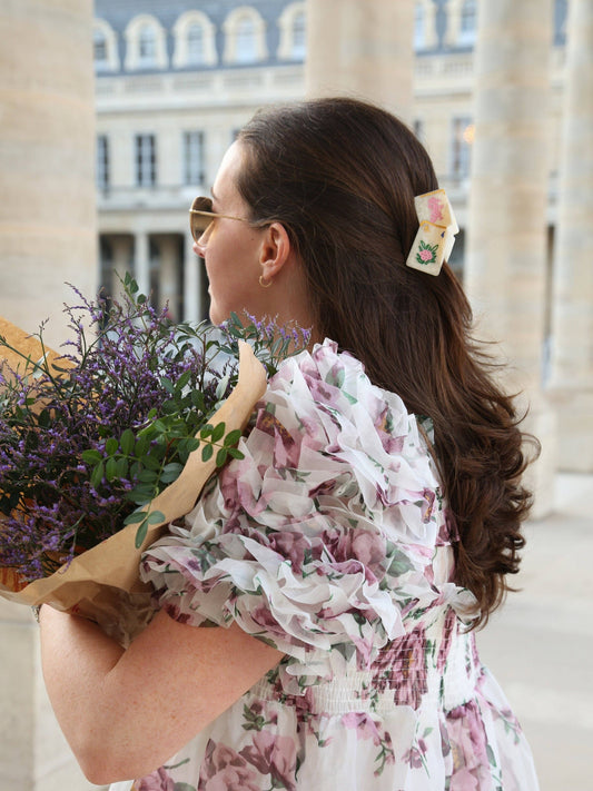 Mini Flower Mahjong Claw Hair Clip