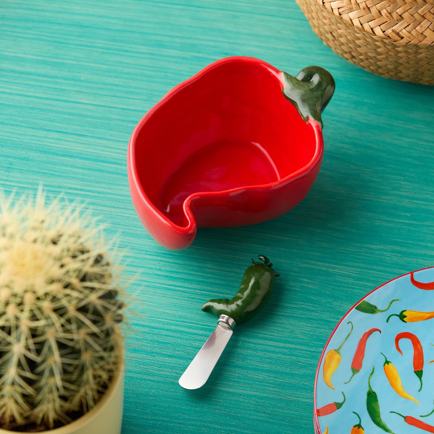 Spice Love 3-D Chili Pepper Dip Bowl w Spreader