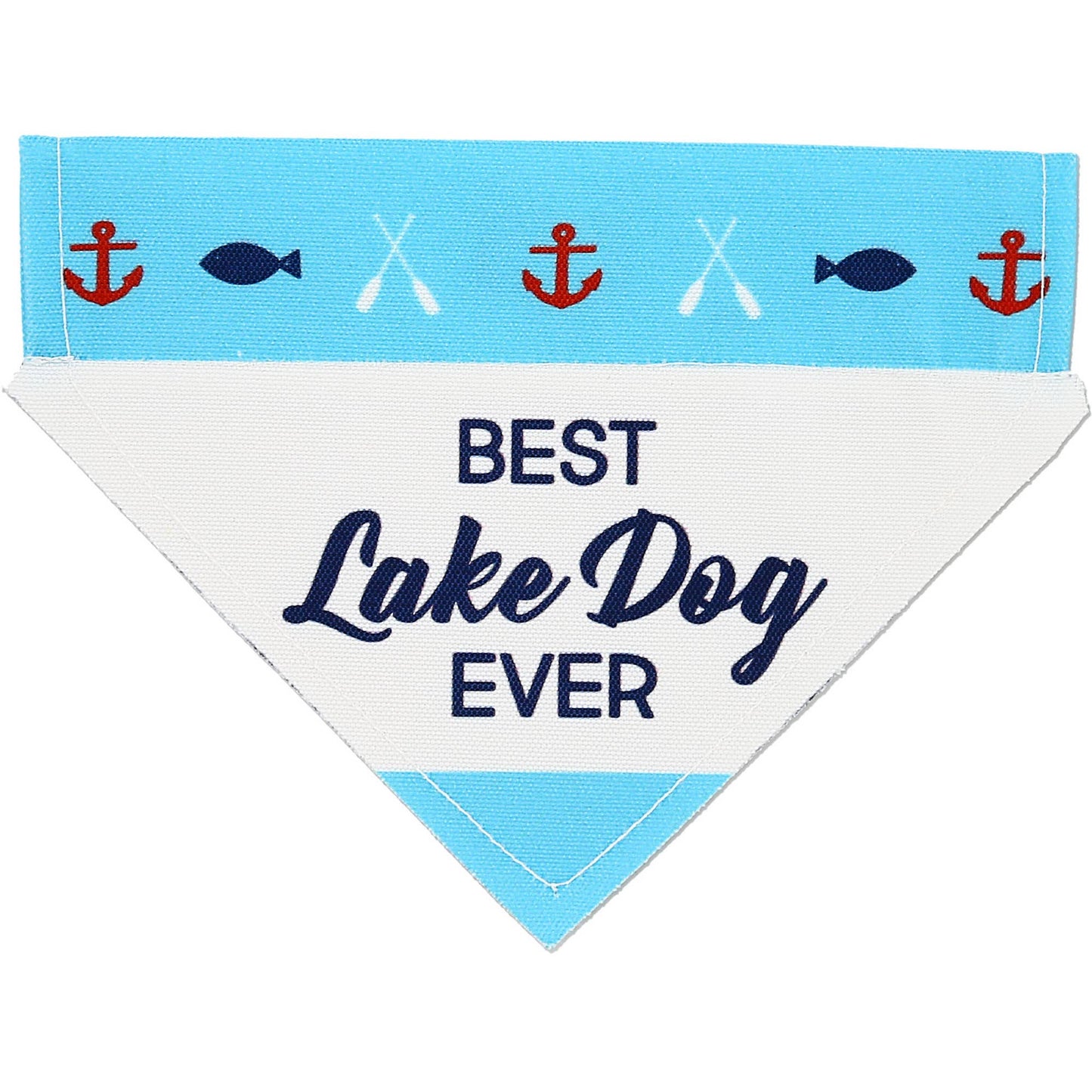 Lake Dog - 12" x 8" Canvas Slip on Pet Bandana: 12" x 8" Medium-Large