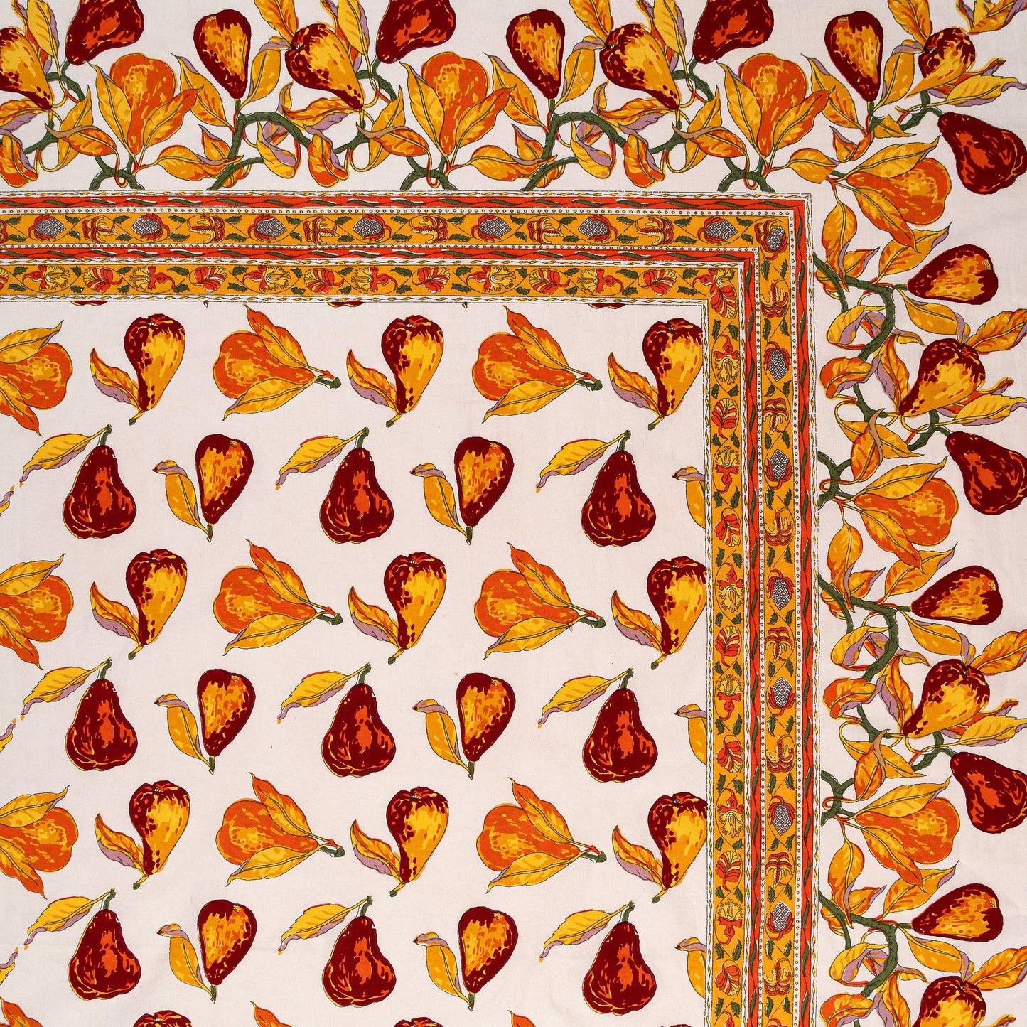 Orchard Pear Burgundy Tablecloth 59" x 59"