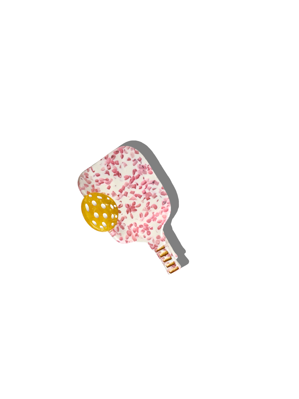 Pickleball Paddle Claw Hair Clip: Yellow Flowers