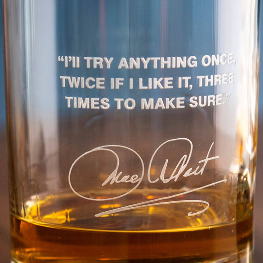 Mae West Quote Glass (Try Anything)