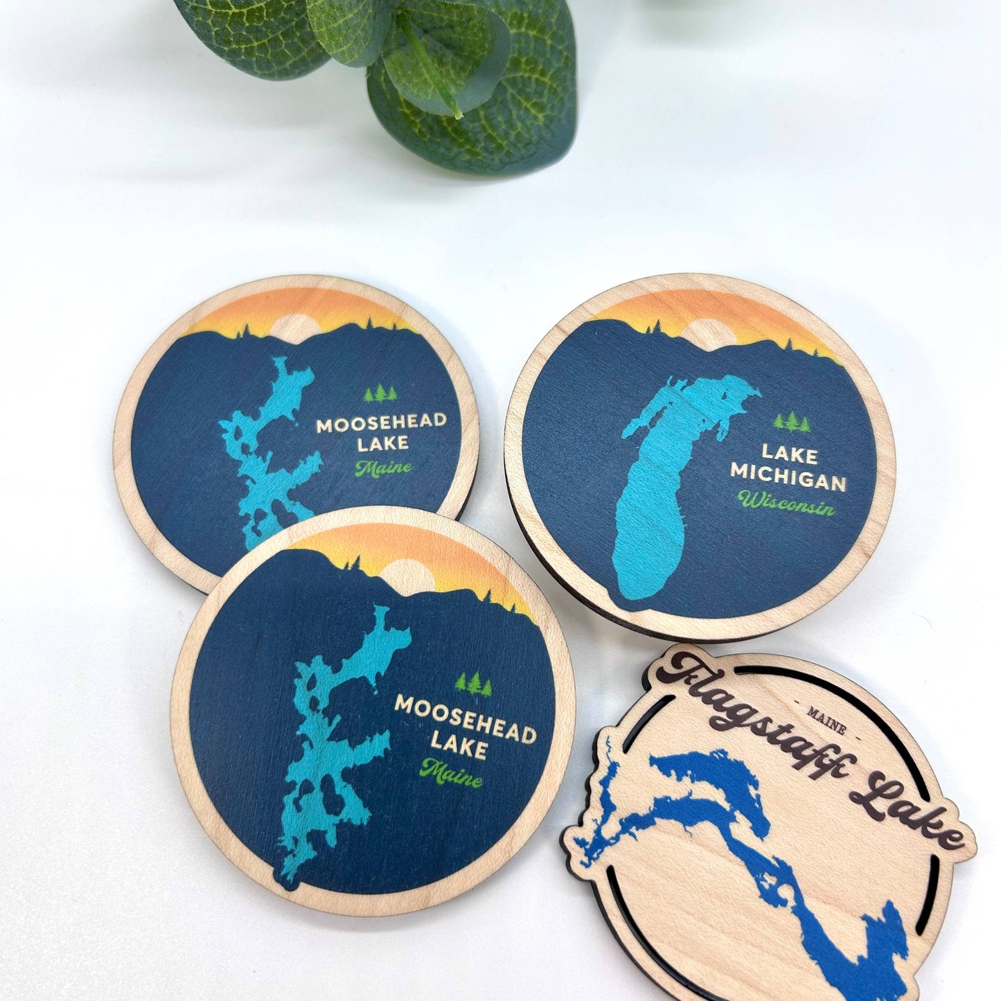 Lake CDA Custom Wooden Lake Magnets