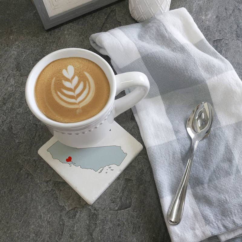 CDA Idaho Silhouette Heart Coaster