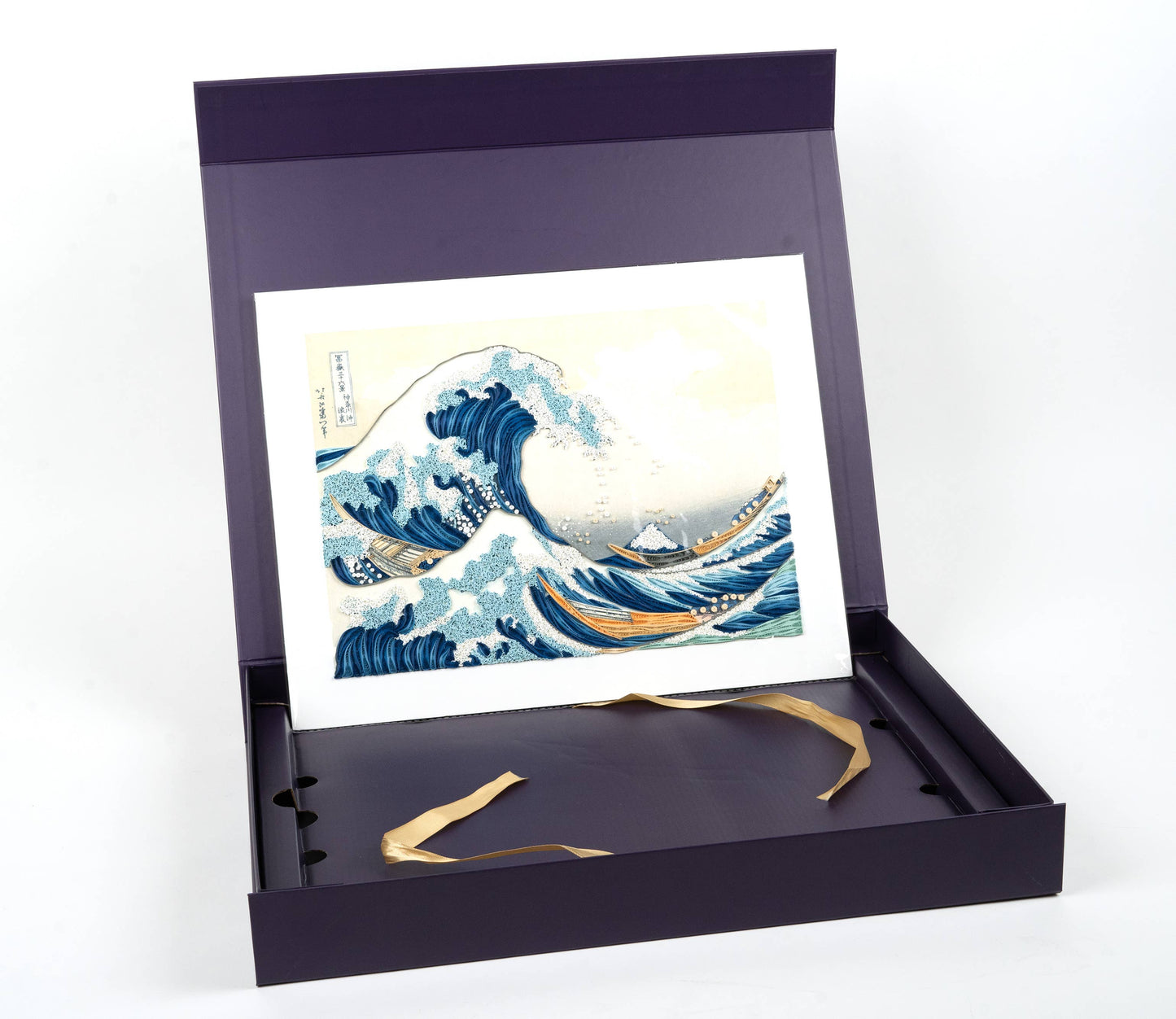 Quilled The Great Wave, Hokusai Art (15 in. X 11in.)