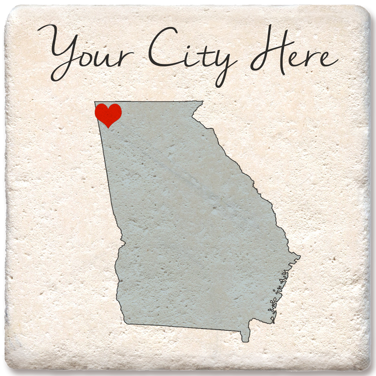 CDA Idaho Silhouette Heart Coaster