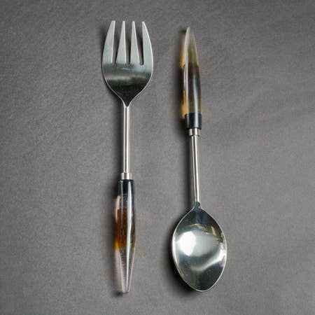 SS & Stone Oval Handle Set