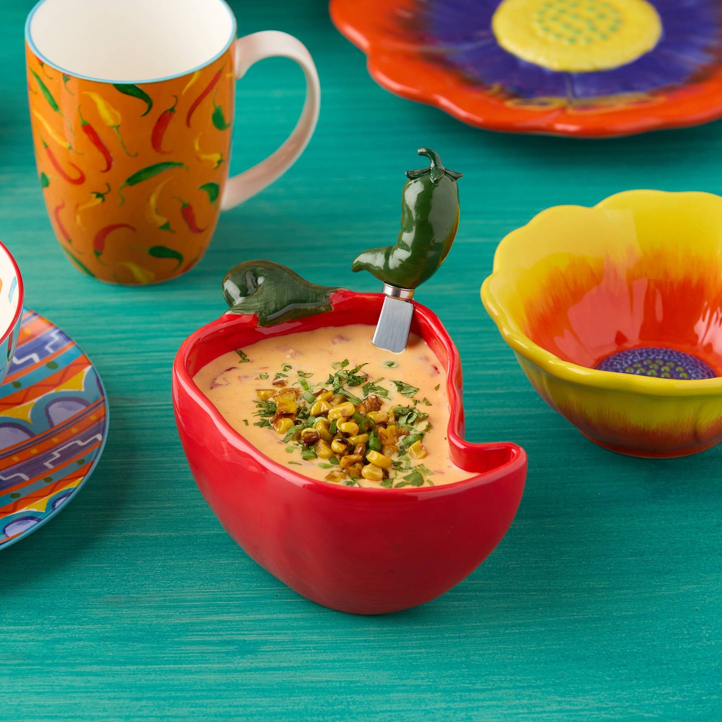 Spice Love 3-D Chili Pepper Dip Bowl w Spreader