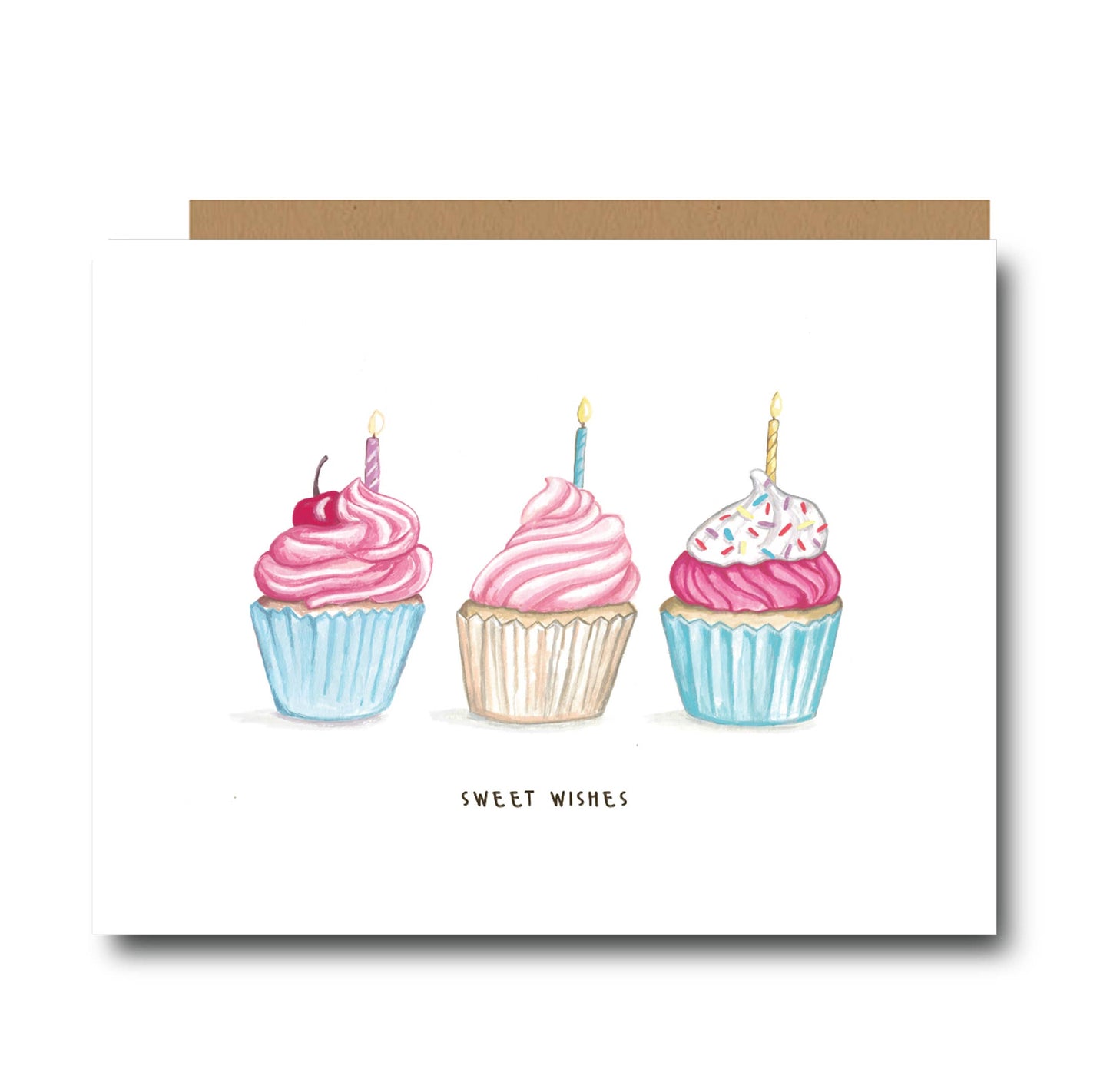 Sweet Wishes Cupcake Birthday Greeting Card