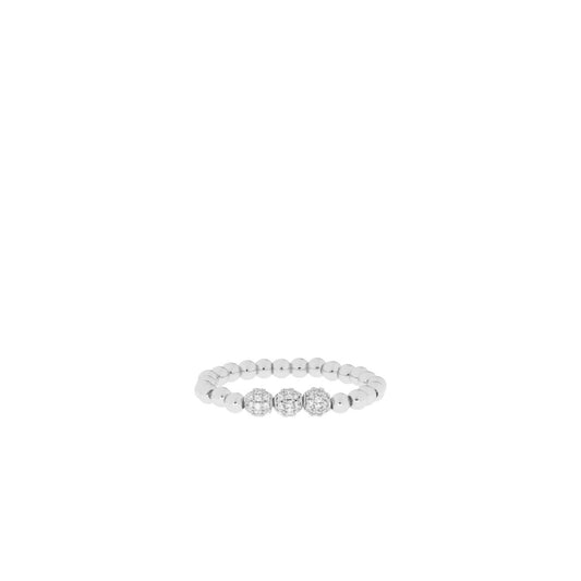 Triple Pave Stretch Ring: Yellow Gold