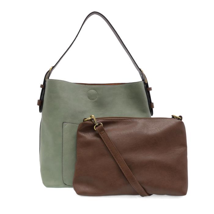 Hobo Handbag Dusty Sage/Coffee Handle