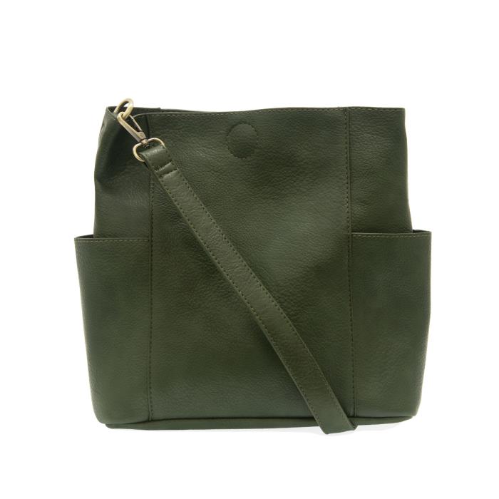 Kayleigh Side Pocket Bucket Bag - Hunter Green