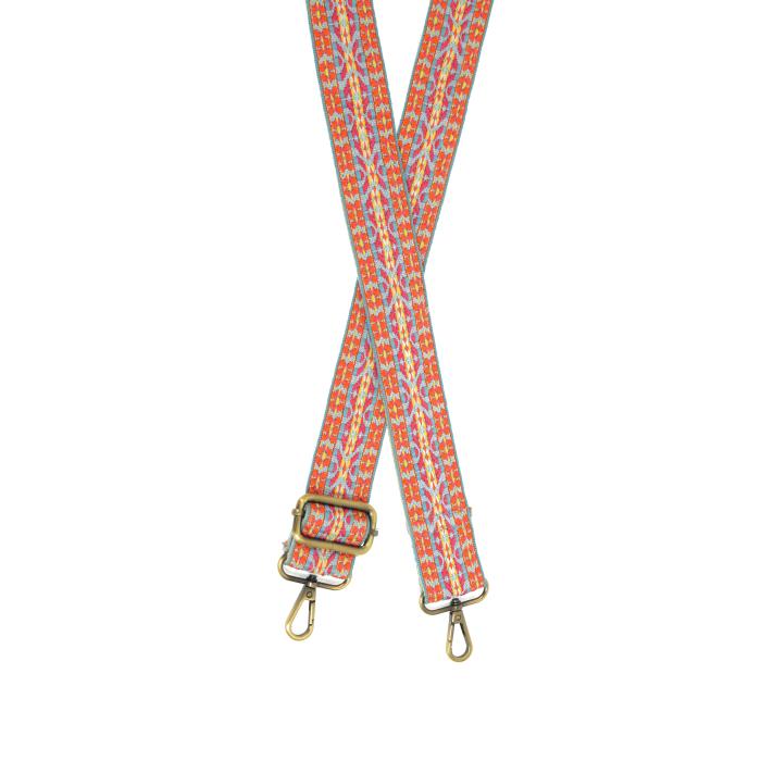 Turqoise Multi Mayan Embroidered Guitar Strap