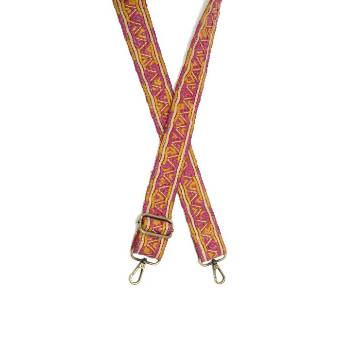 Pink/Yellow Abstract Vector Guitar Strap