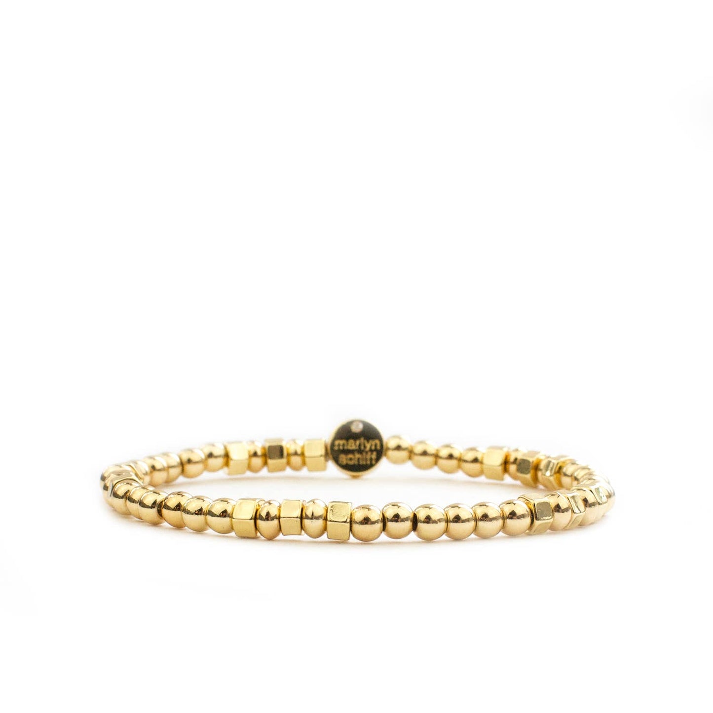 mixed shape beaded bracelet: Gold