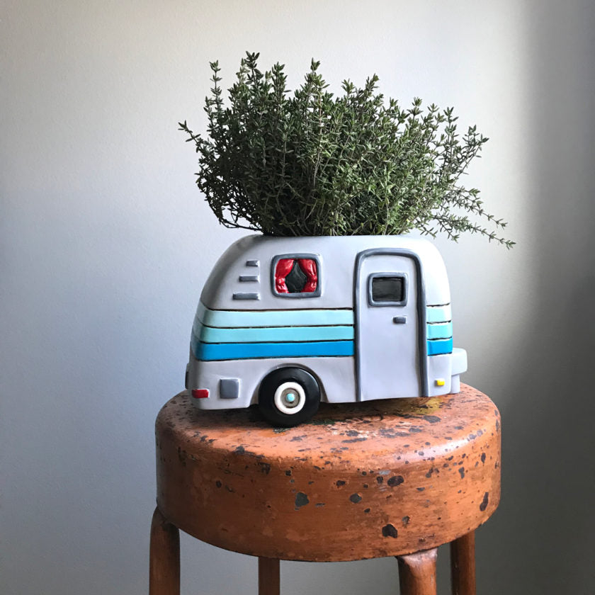 Happy Camper Clock & Planter