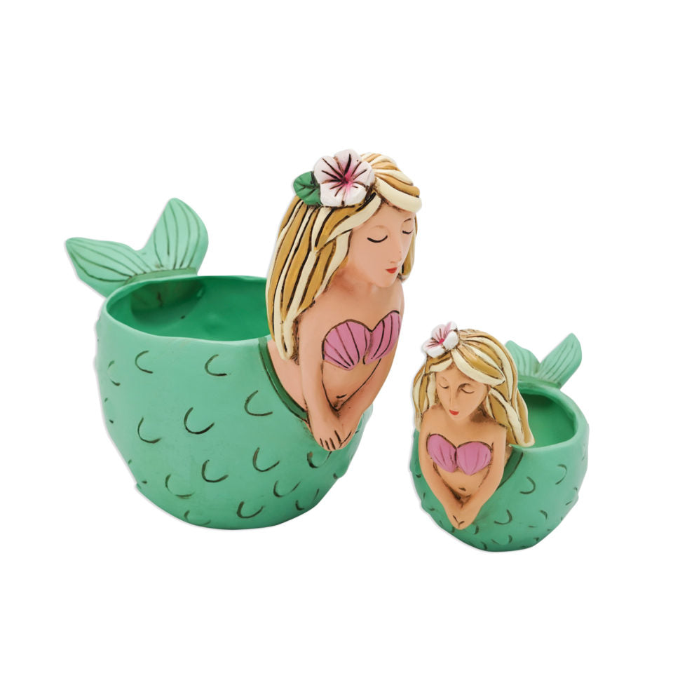 Shelley Mermaid Clock & Planters
