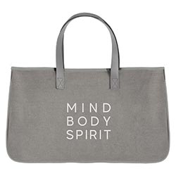 Mind Body Spirit Grey Canvas Tote