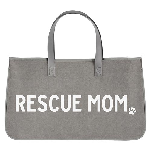 Rescue Mom Grey Canvas Tote