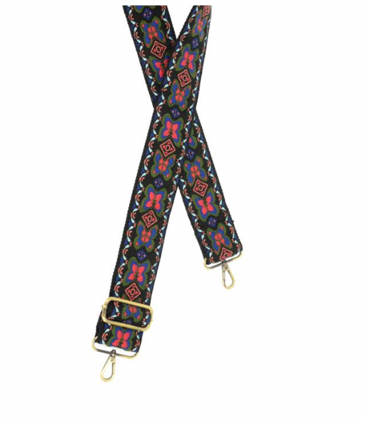 Butterfly Embroidered Guitar Strap