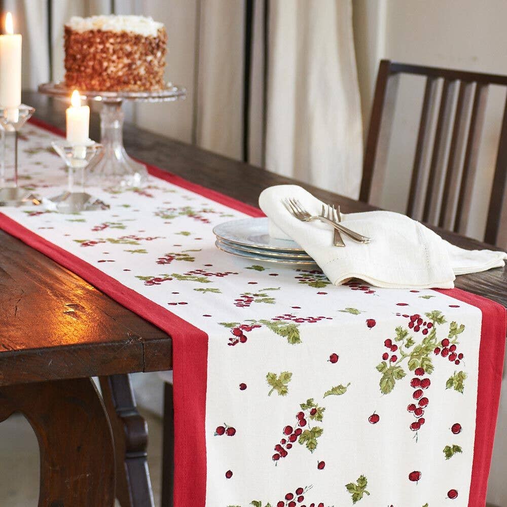 Gooseberry Red/Green Runners: 16" x 72"