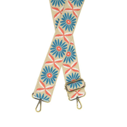 Daisy Embroidered Guitar Strap