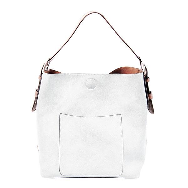 Hobo Handbag White/Coffee Handle