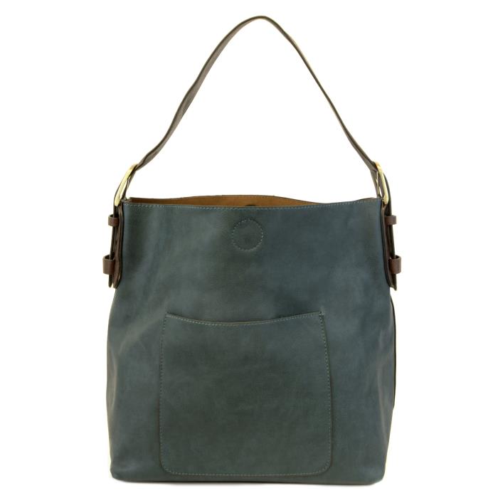 Hobo Handbag Dark Teal/Brown Handle